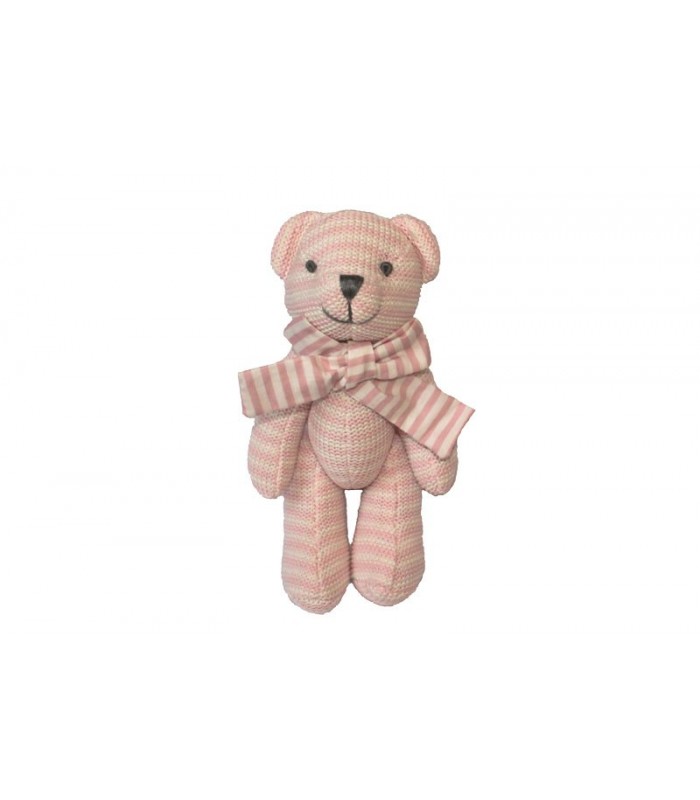 white teddy bear with pink nose