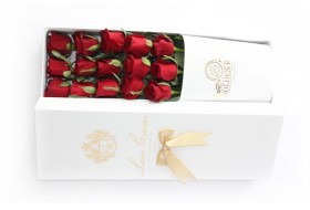 Golden Rose Flower Box-White
