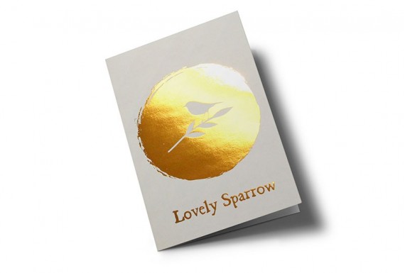 Lovely sparrow greeting card