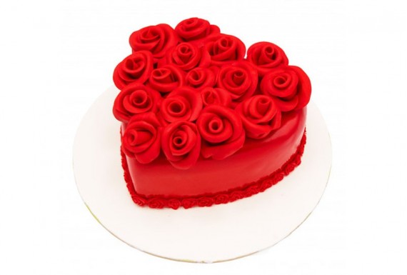 Rose heart cake
