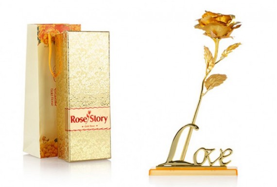 artificial gold rose