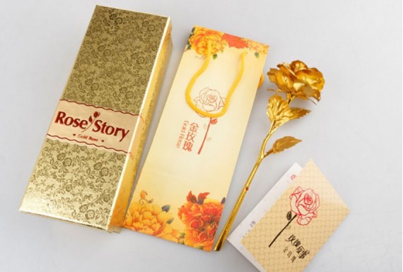artificial gold rose