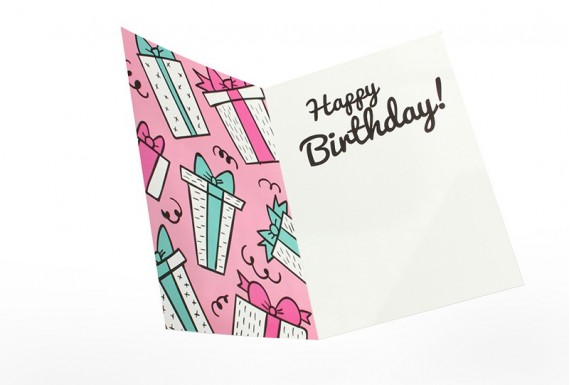 Gift box happy birthday greeting card