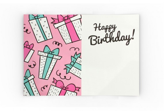 Gift box happy birthday greeting card
