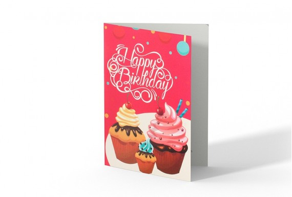 Cupcake happy birthday greeting card No.1